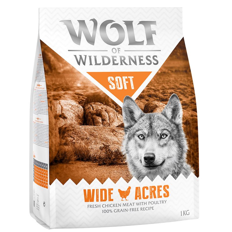 2 x 1kg Wolf of Wilderness Dry Dog Food - Try Now! Adult \