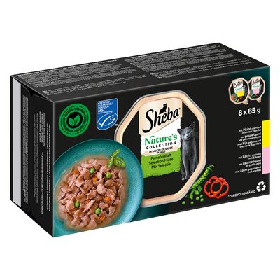 Sheba Nature's Collection in Sauce 32 x 85g Poultry Selection (Chicken with Red Pepper, Turkey with Carrot)