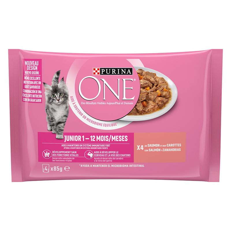 PURINA ONE Junior Salmon & Carrots (4 x 85g)
