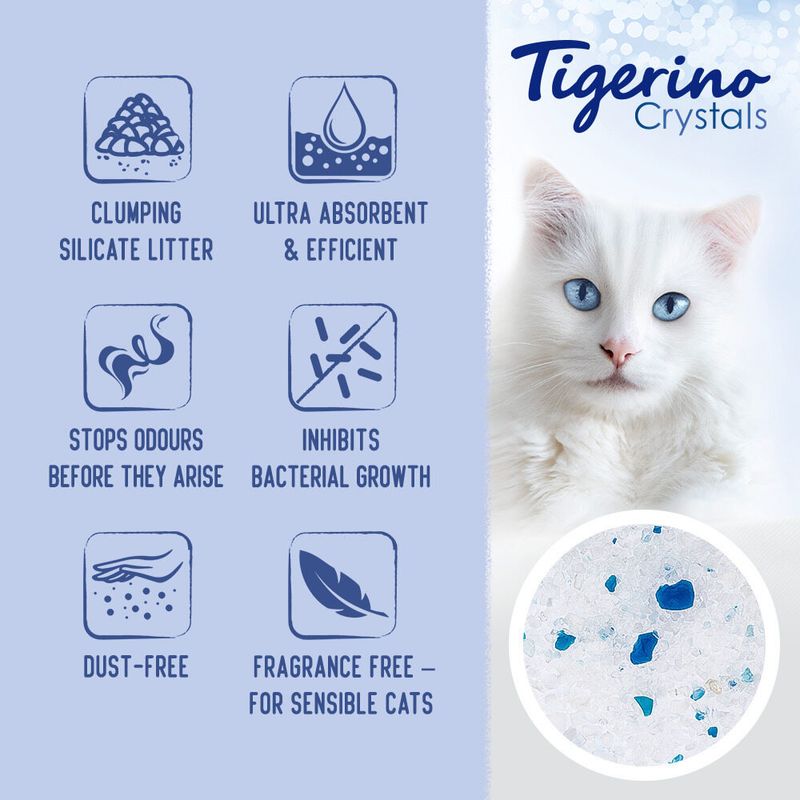 Tigerino Crystals Clumping Cat Litter – Sensitive (fragrance free) 5 litre