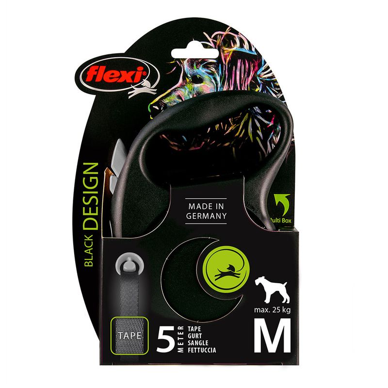 flexi Black Design Harness 5m Lead S: up to 15kg