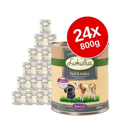 Lukullus Senior Saver Pack 24 x 800g Veal & Turkey - Grain-Free
