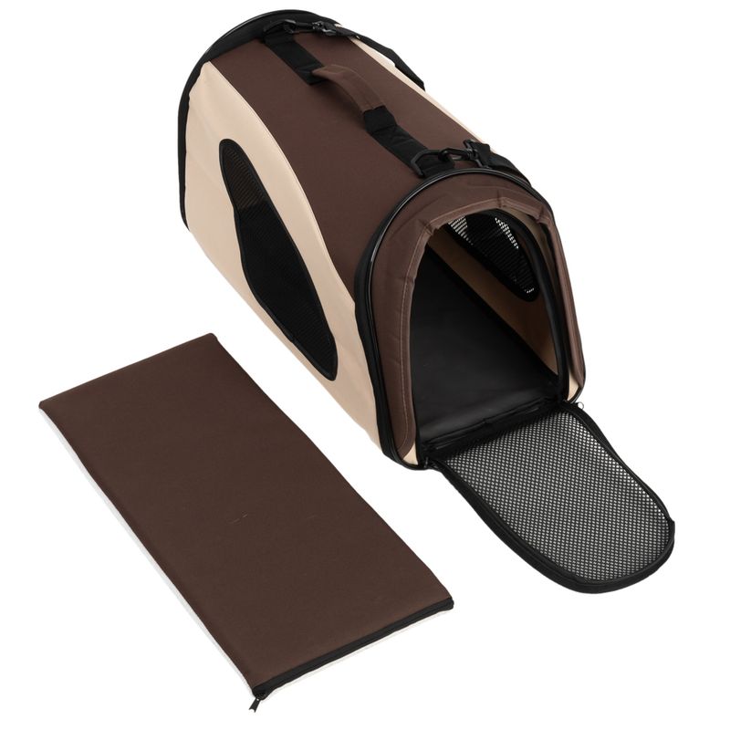 Pet Carrier Brown & Beige: 54 x 26 x 30cm (L x W x H)
