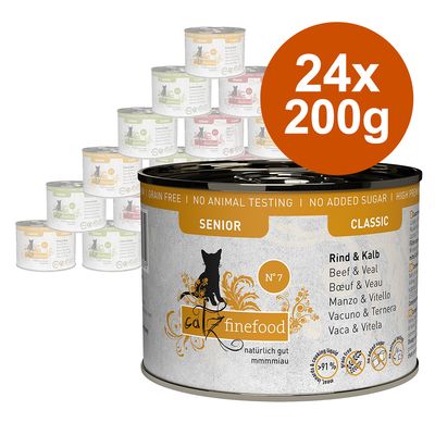 catz finefood Senior Saver Pack 24 x 200g Mixed Pack (3 Varieties)