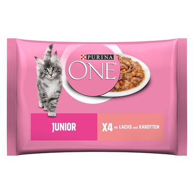 PURINA ONE Junior Salmon & Carrots (4 x 85g)