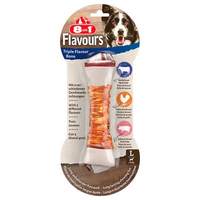 8in1 Triple Flavour Chew Bones L 85g