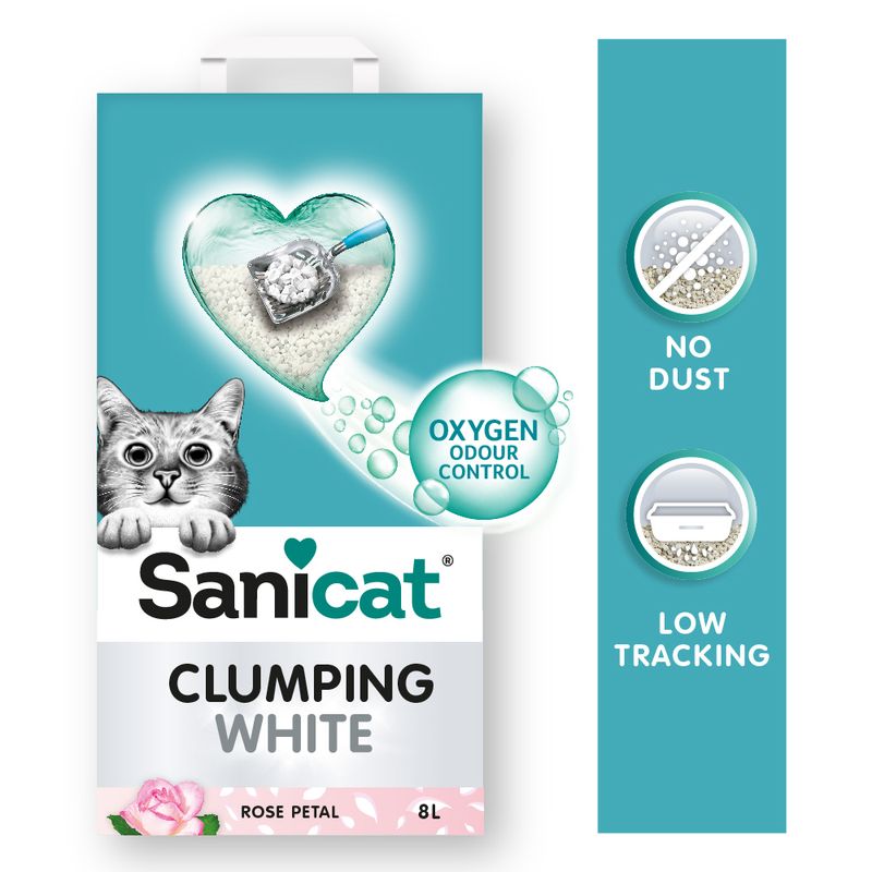 Sanicat White Rose Clumping Cat Litter 8l