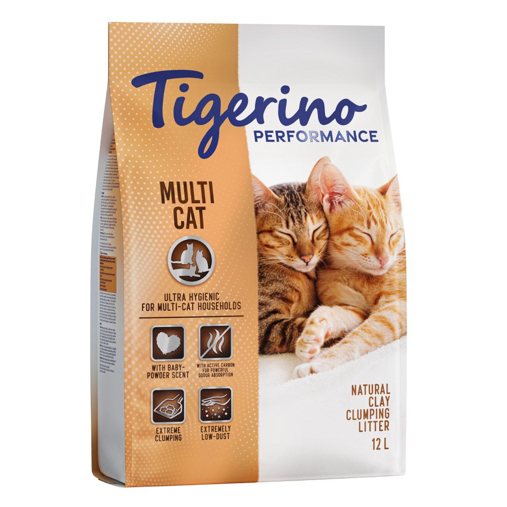 Tigerino Performance Multi-Cat Litter – Baby Powder Scent 12l
