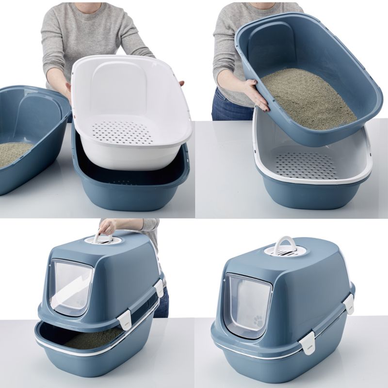 Savic Reina Cat Litter Tray with Sieve Grey/White
