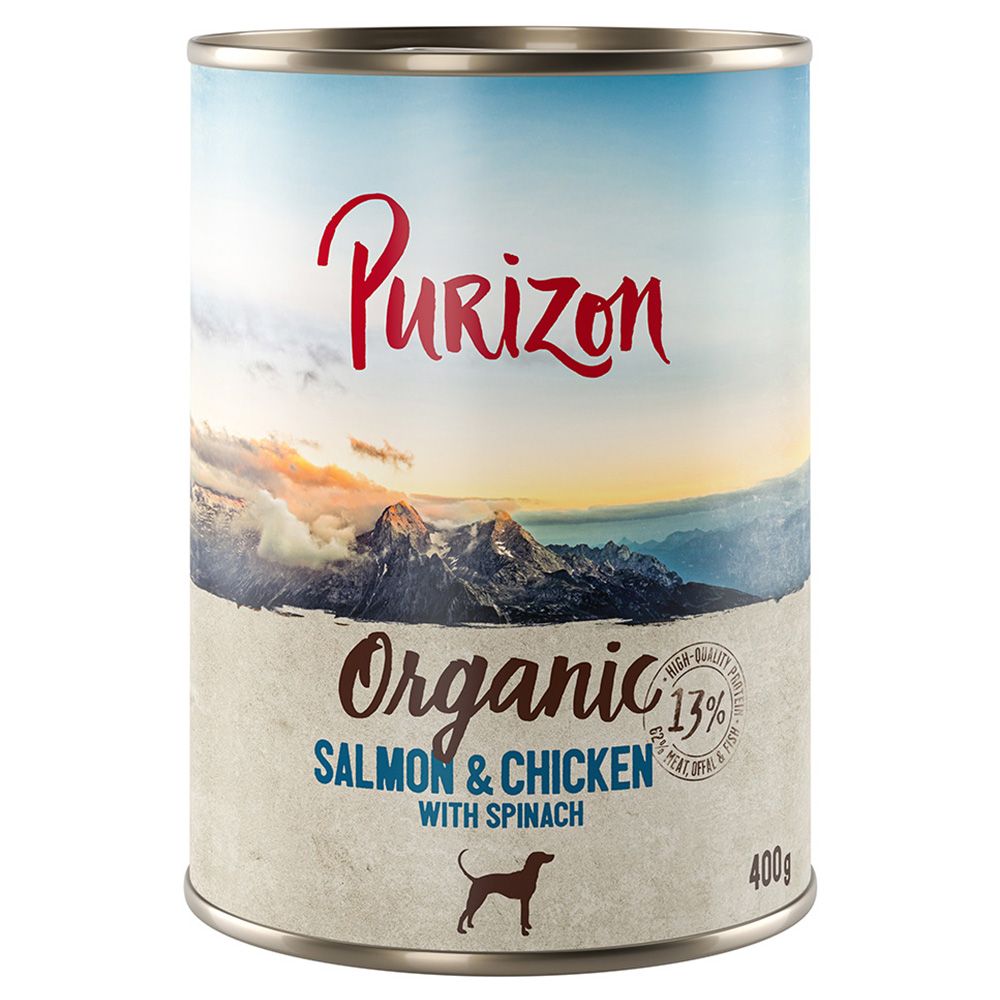 Purizon Organic Saver Pack 24 x 400g Salmon & Chicken with Spinach