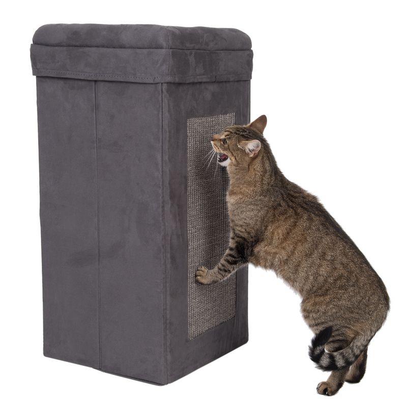 Soft'n Scratchy Collapsible Cat Tower Charcoal / White