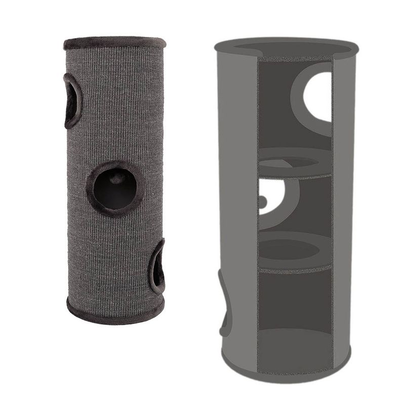 Lionto Scratching Barrel with Sisal - Grey 50 x 36 x 36cm (H x L x W)