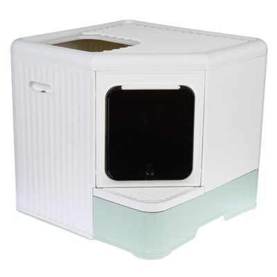 kooa Hop-In Eco-plastic Litter Box White / Mint