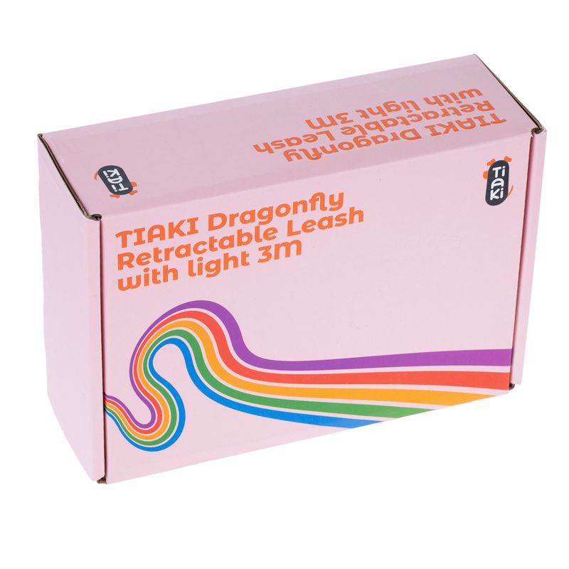 TIAKI Dragonfly Retractable Lead with Light - 3m For Dogs up to 15kg (approx. 3m)