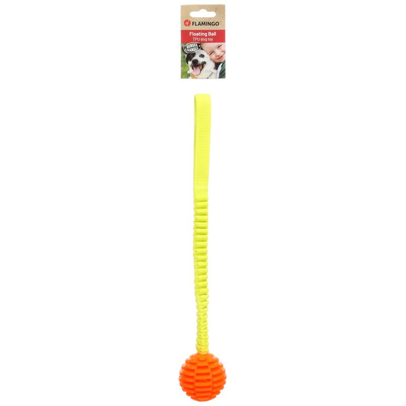 Flamingo Dog Toy Lipa Tug Rope with Ball W 6.5 x L 40cm
