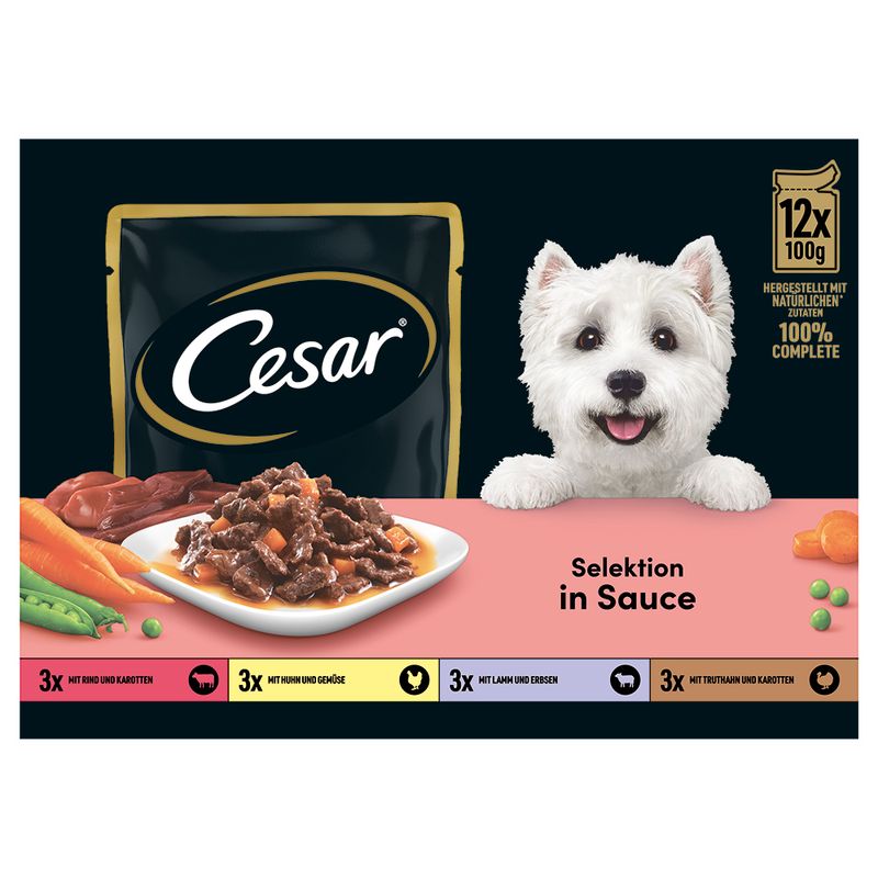 Cesar Selection Meat & Vegetables in Sauce 12 x 100g
