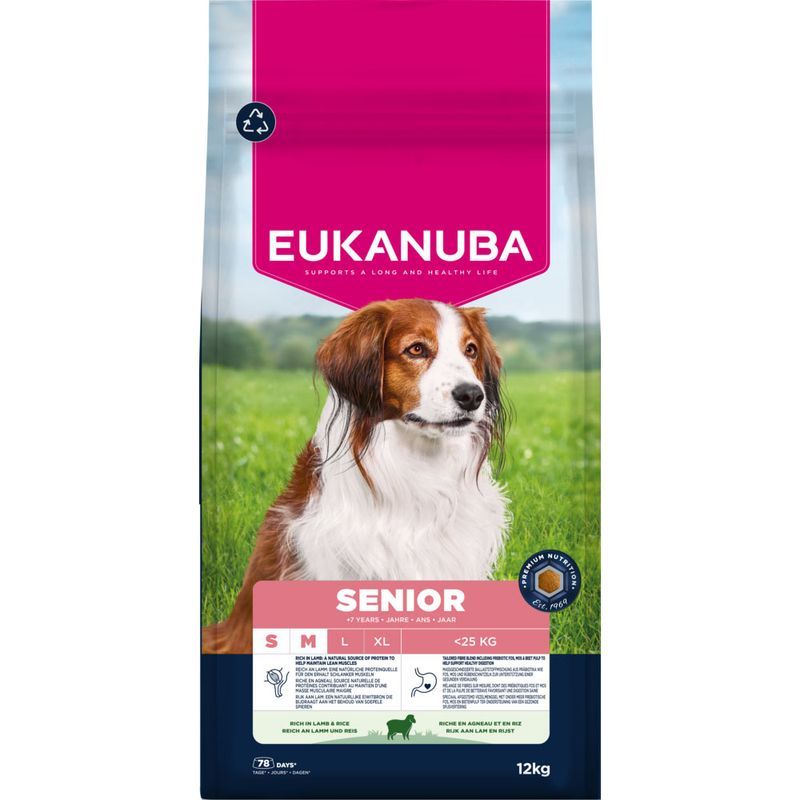Eukanuba Premium Nutrition Senior Small & Medium Breed Lamb & Rice 12kg