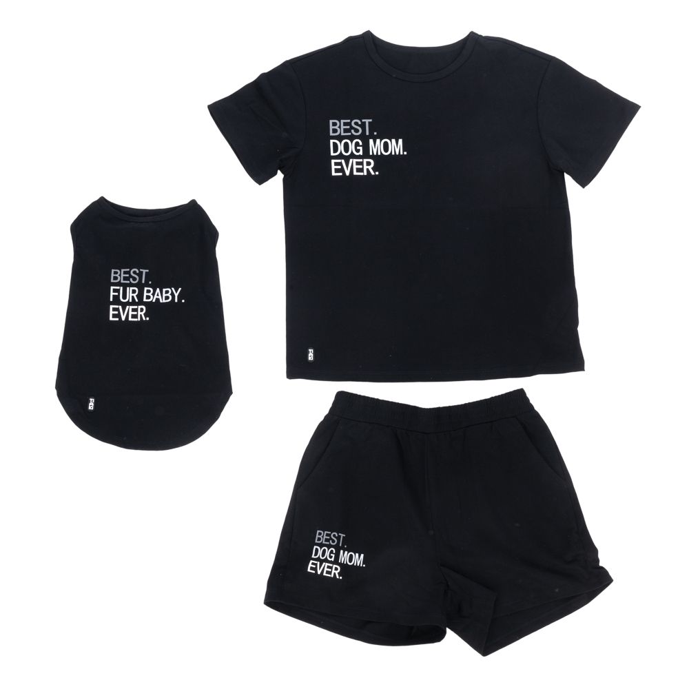 TIAKI Pet & Parent Pyjamas - Black Dog Shirt: Small (30cm back length)