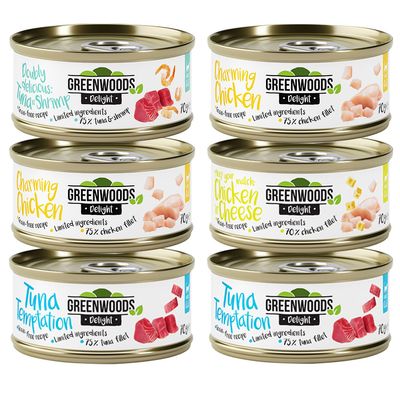 Greenwoods Delight Mixed Trial Pack Chicken / Tuna 6 x 70g Mix: 4 Varieties (Chicken / Tuna)