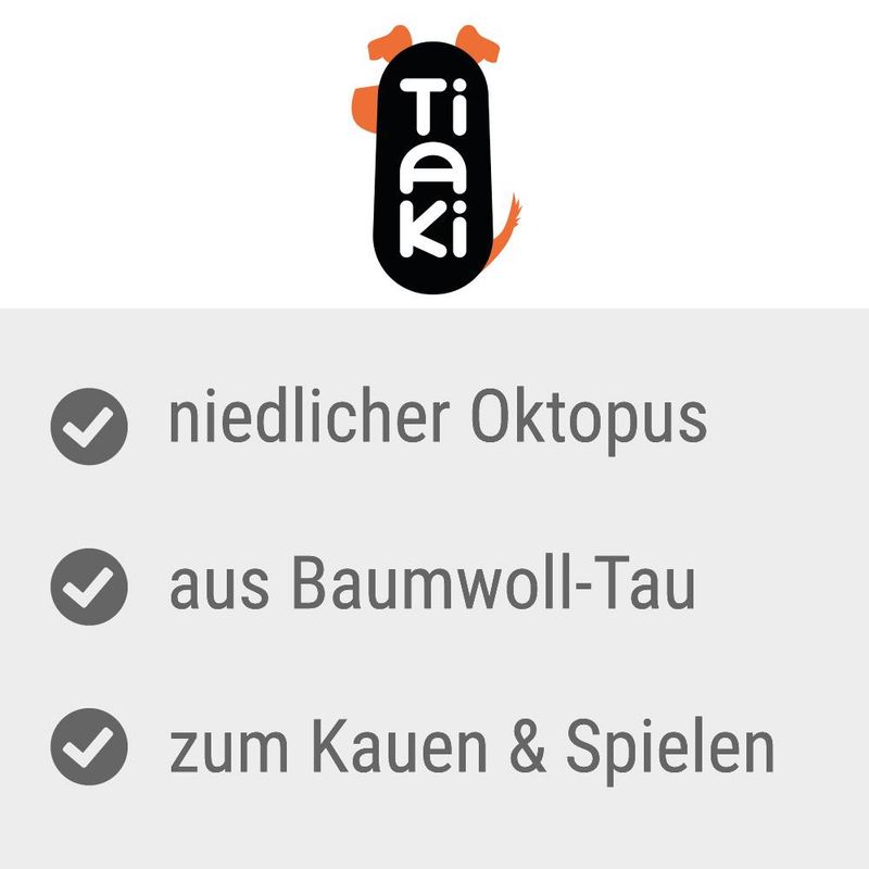 TIAKI Dog Toy Octopus approx. Ø 12 x H 7 cm