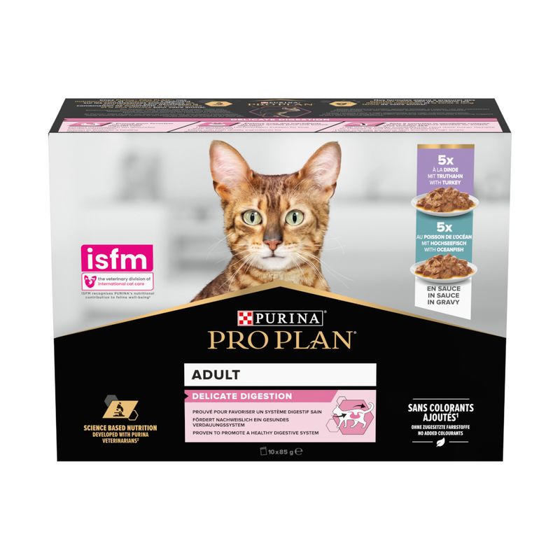 PURINA PRO PLAN Cat Adult Delicate Digestion 10 x 85g Turkey & Ocean Fish
