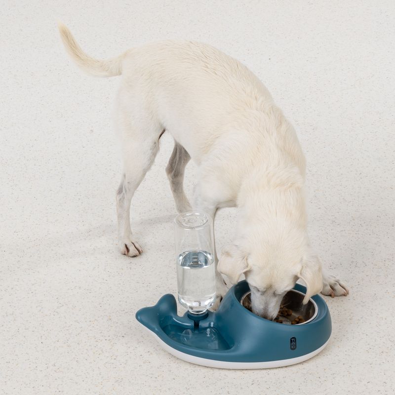 TIAKI Small Whale Food and Water Dispenser 350ml Food & 500ml Water