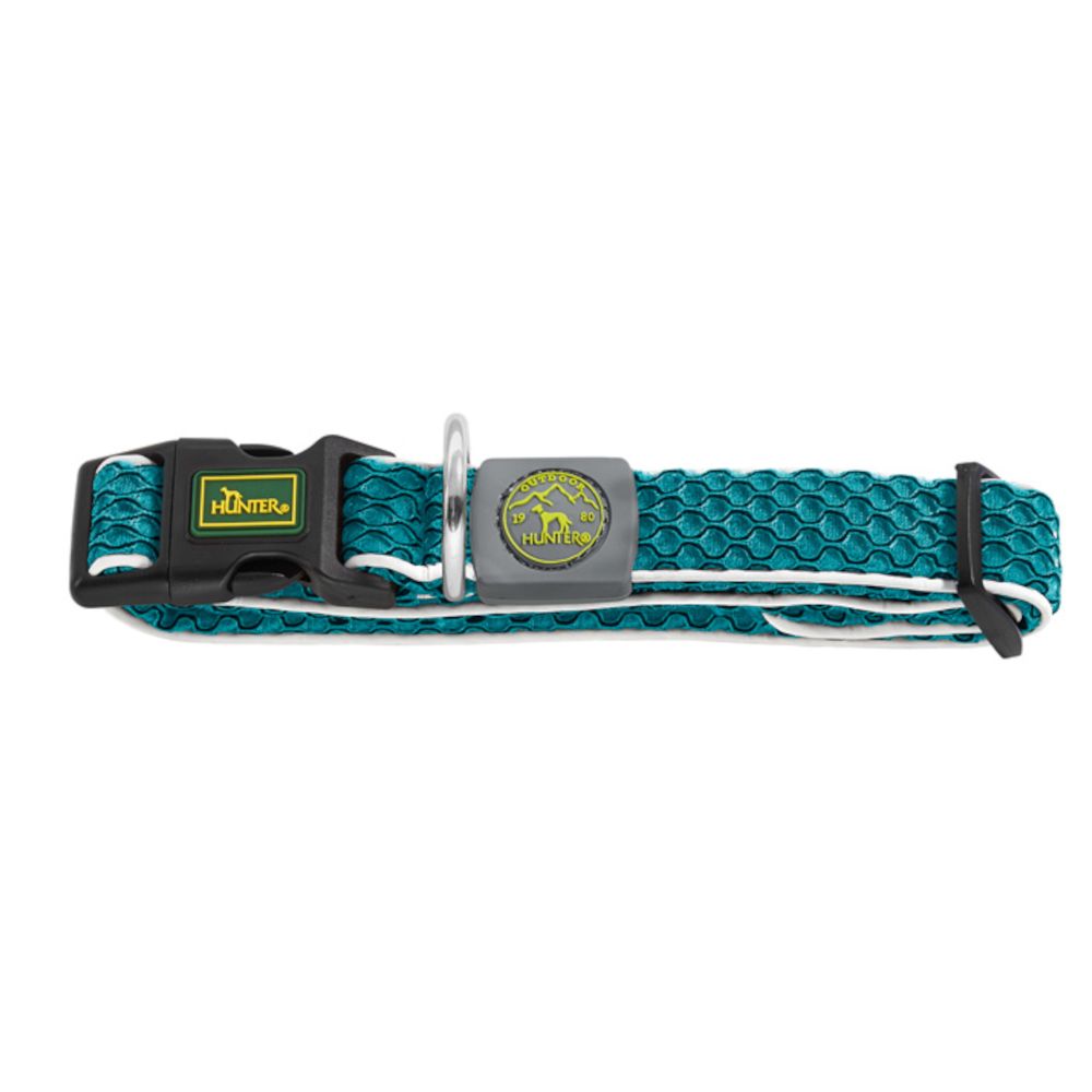 HUNTER Hilo Vario Basic Collar - Turquoise Size S-M: 30 - 43cm (Neck Circumference)