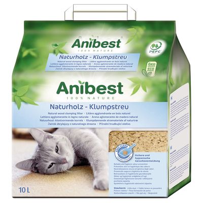 Anibest Natural Wood Cat Litter 10 Litres (approx. 4.3kg)