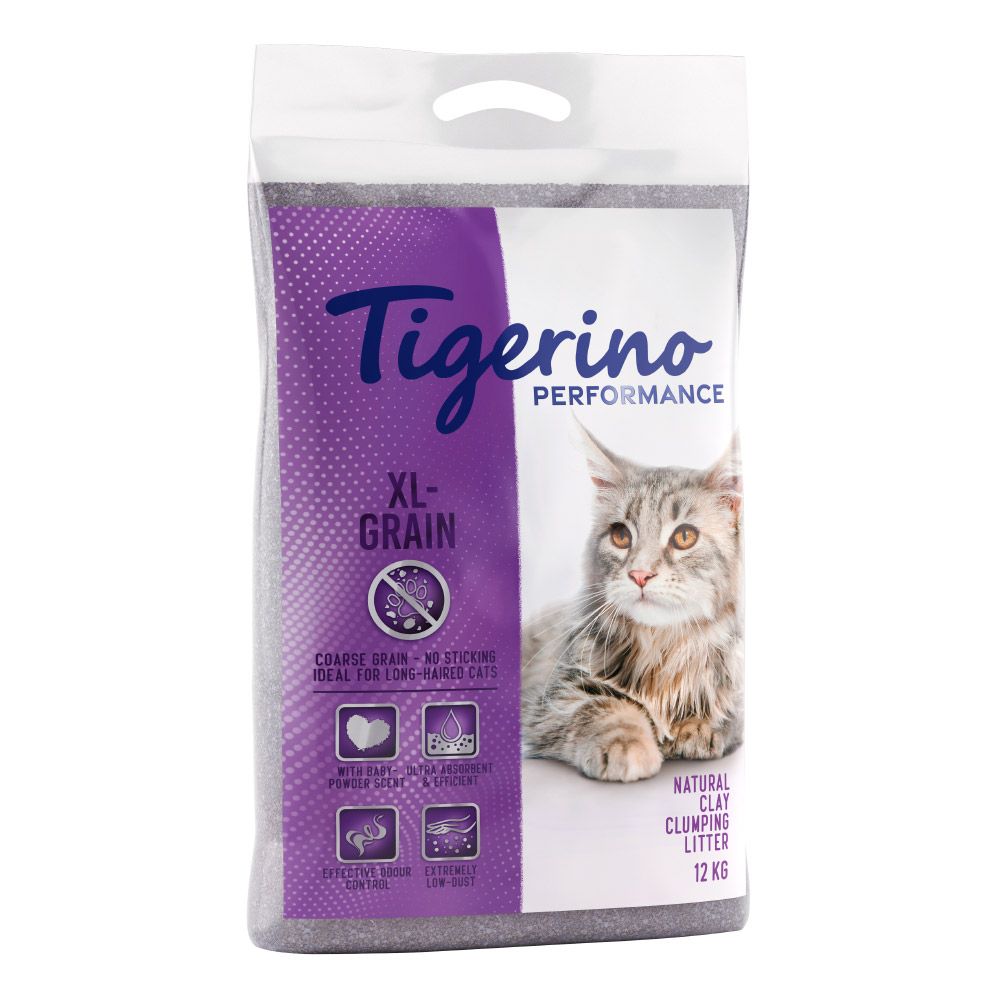 Tigerino Performance XL-Grain Cat Litter – Baby Powder Scent 12kg