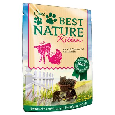 Best Nature Kitten Saver Pack 32 x 85g Turkey & Veal
