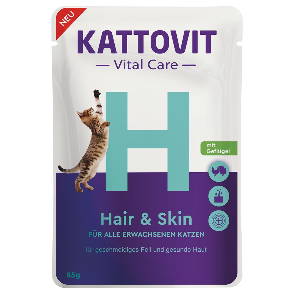 Kattovit Vital Care Hair & Skin Pouches with Poultry 6 x 85 g