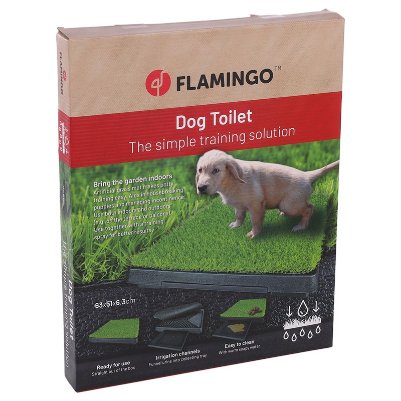 FLAMINGO Dog Toilet with Artificial Turf Toilet Box & Lawn Mat