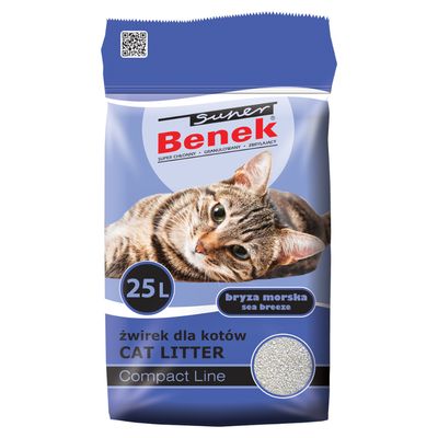 Super Benek Compact Sea Breeze Scented Cat Litter 25l (approx. 20kg)