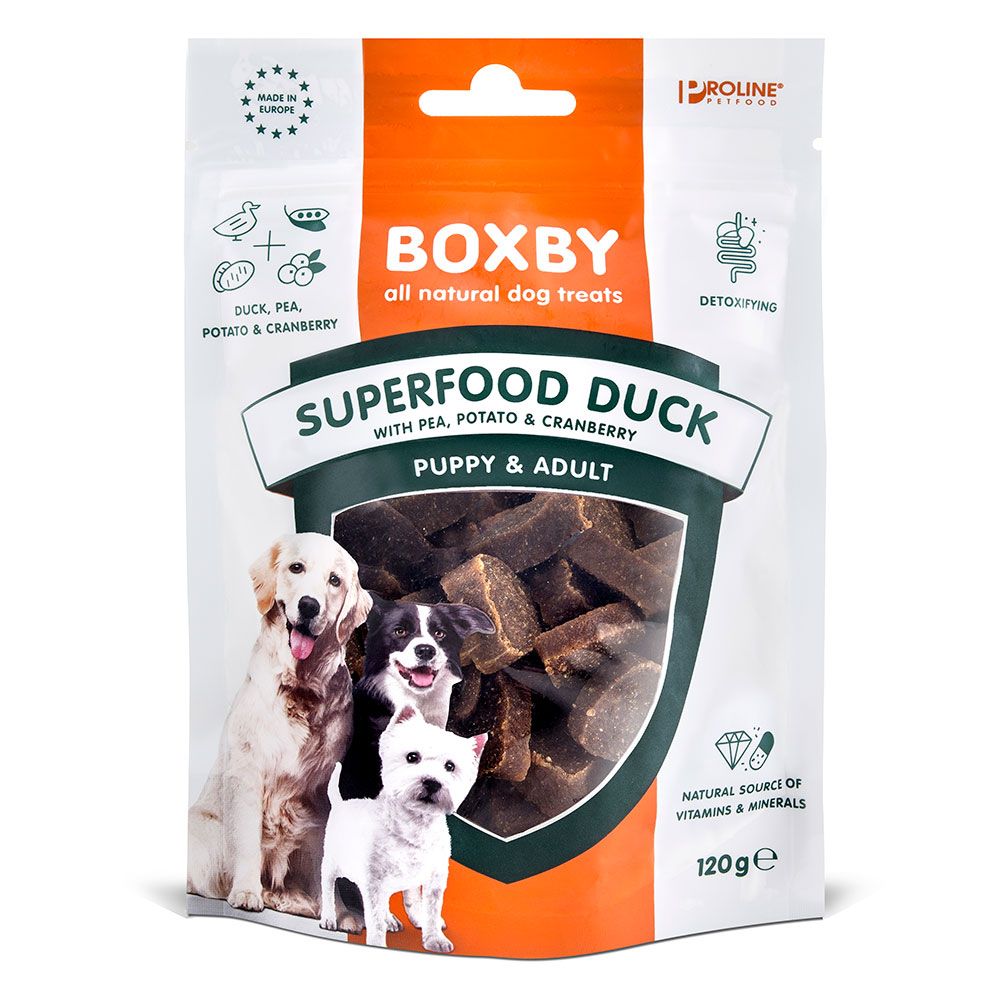 Boxby Dog Snacks Superfood with Duck, Pea and Cranberry 120g