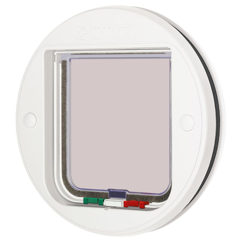 Cat Mate Glass Fitting Cat Flap - 4 Way Lock White