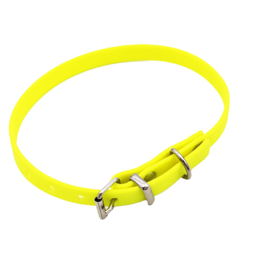 Heim Biothane® Riveted Collar - Neon Yellow 24 - 31cm neck circumference, 9mm wide
