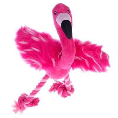 Flamingo Dog Toy with Rope 1 Toy
