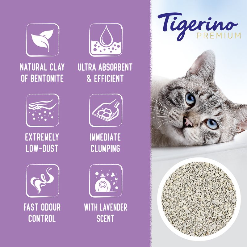 Tigerino Premium Cat Litter - Lavender 12kg