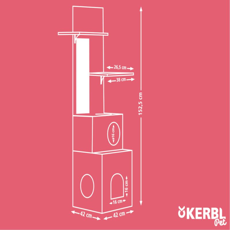 Kerbl Pet ECO Cat Playhouse Alex Grey