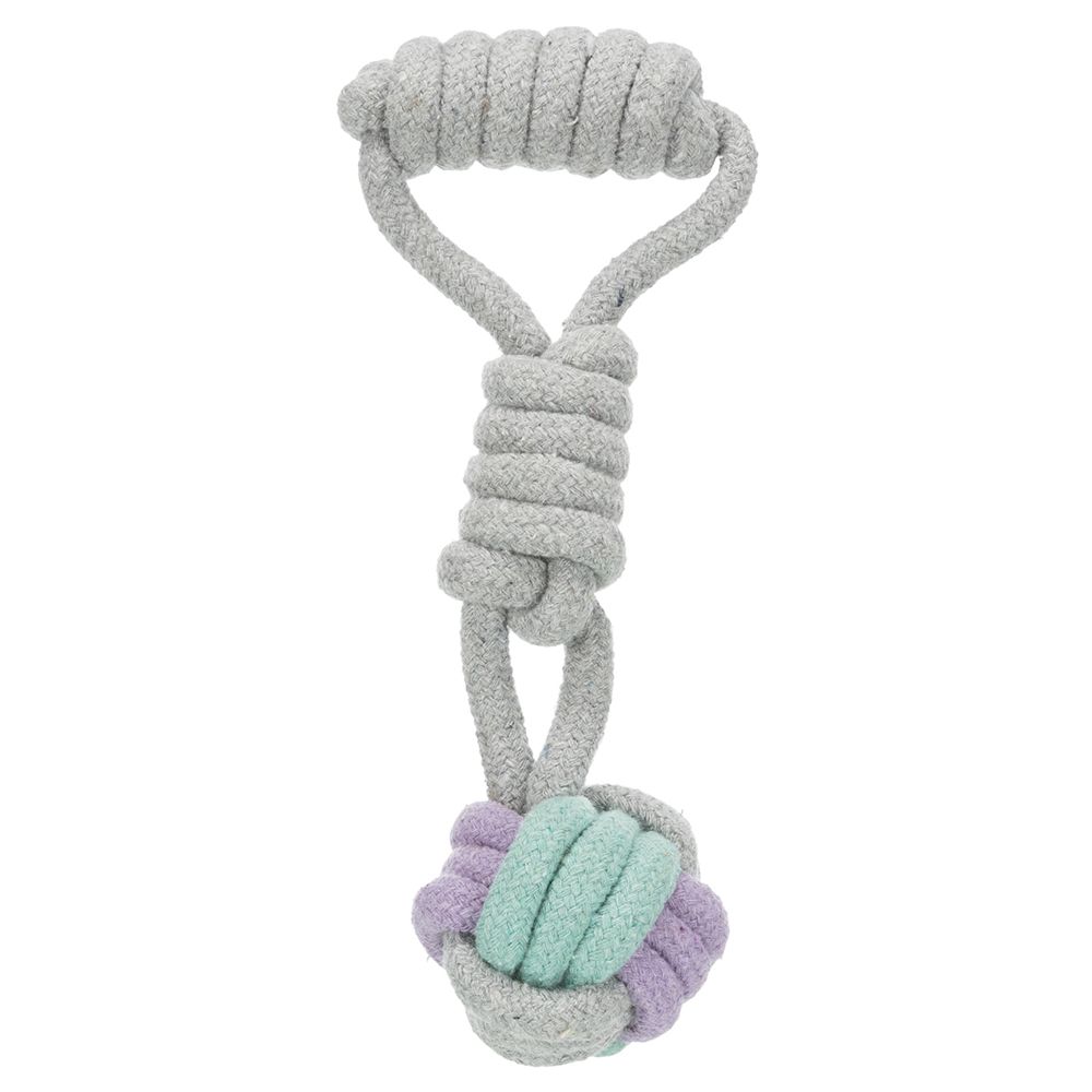Trixie Junior Rope Knot Ball with Handle approx. 23cm (L) x 6cm diameter