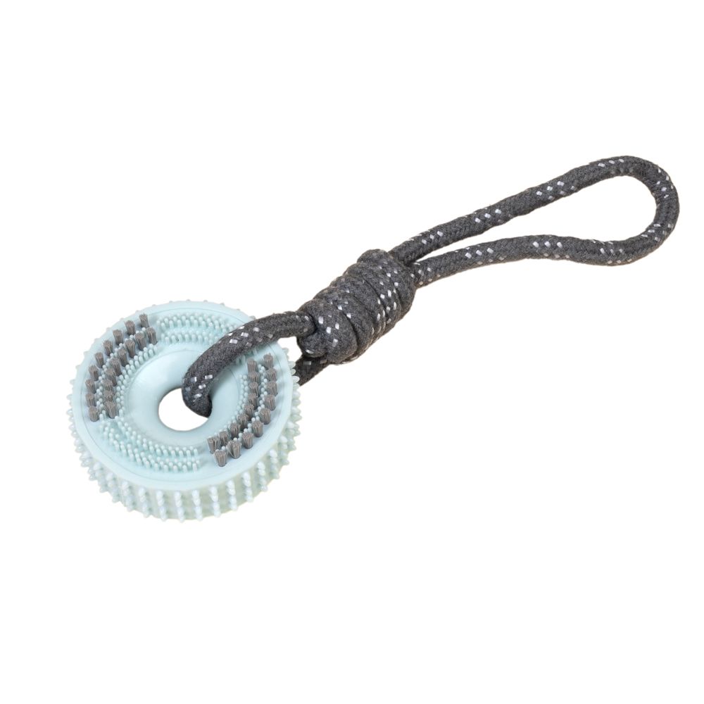 TIAKI Spiky Wheel Chew Toy with Rope approx. 30 x 9 x 4 cm (L x W x H)
