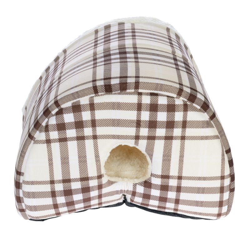 zooplus Basics Checked Cuddle Bed Den 60 x 40 x 28 cm (L x W x H)