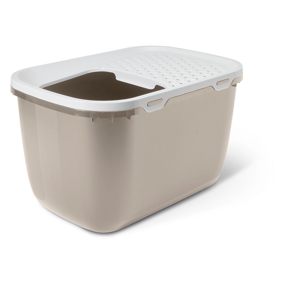 Savic Hop In Giant Cat Litter Tray Cat Litter Tray Mocha/White