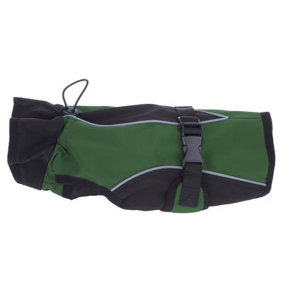 Soft Shell Dog Coat - Green Approx. 30cm Back Length