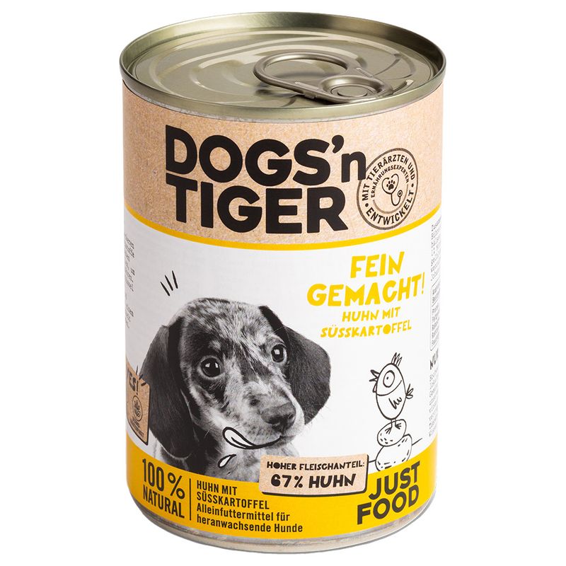 Saver Pack Dogs'n Tiger Junior 12 x 400g Chicken & Sweet Potato