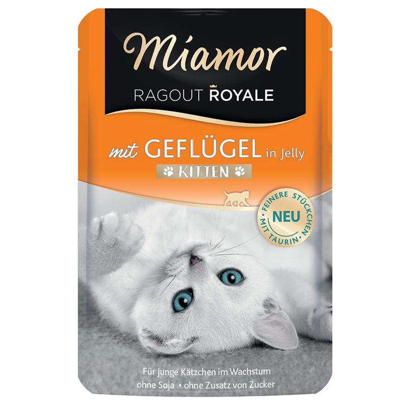 Miamor Ragout Royal Kitten in Jelly Mixed Pack 12 x 100g Poultry and Beef in Jelly