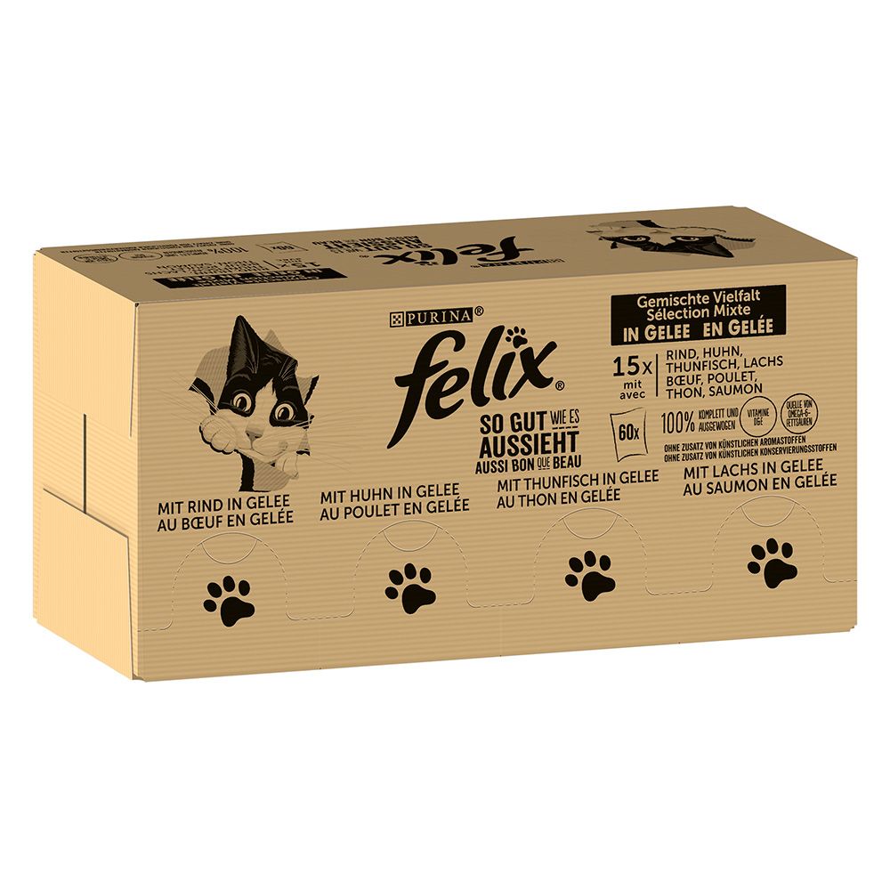 Felix As Good As It Looks Mega Pack 120 x 85g Beef, Chicken, Cod & Tuna