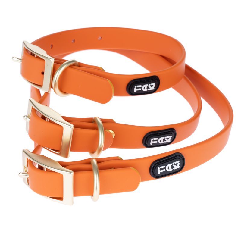 TIAKI Water-Repellent PVC Collar - Orange Size S: 24-36cm (Neck Circumference)