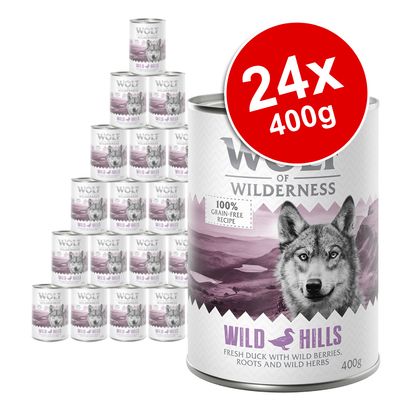 Wolf of Wilderness Adult Single Protein Saver Pack 24 x 400g Mixed Pack 1 (3 Varieties)
