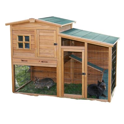 Kerbl Pet Small Animal Hutch Fortuna Incl. Outdoor Enclosure 220 x 115 x 75cm (L x W x H)